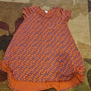 LuLaRoe Orange and Blue Geometric Dress